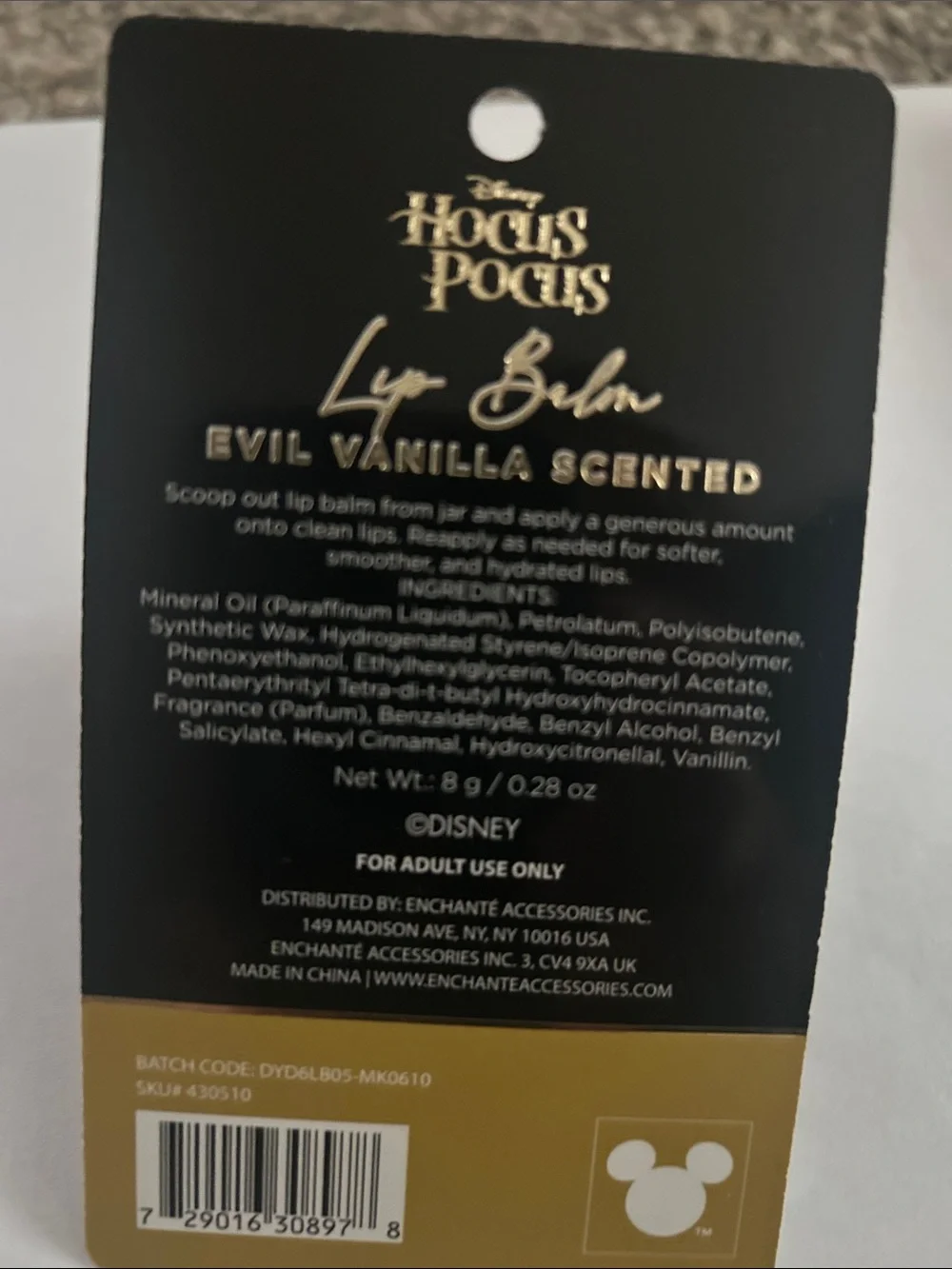 Disney Hocus Pocus Lip Balm Set - Black with Gold Accents